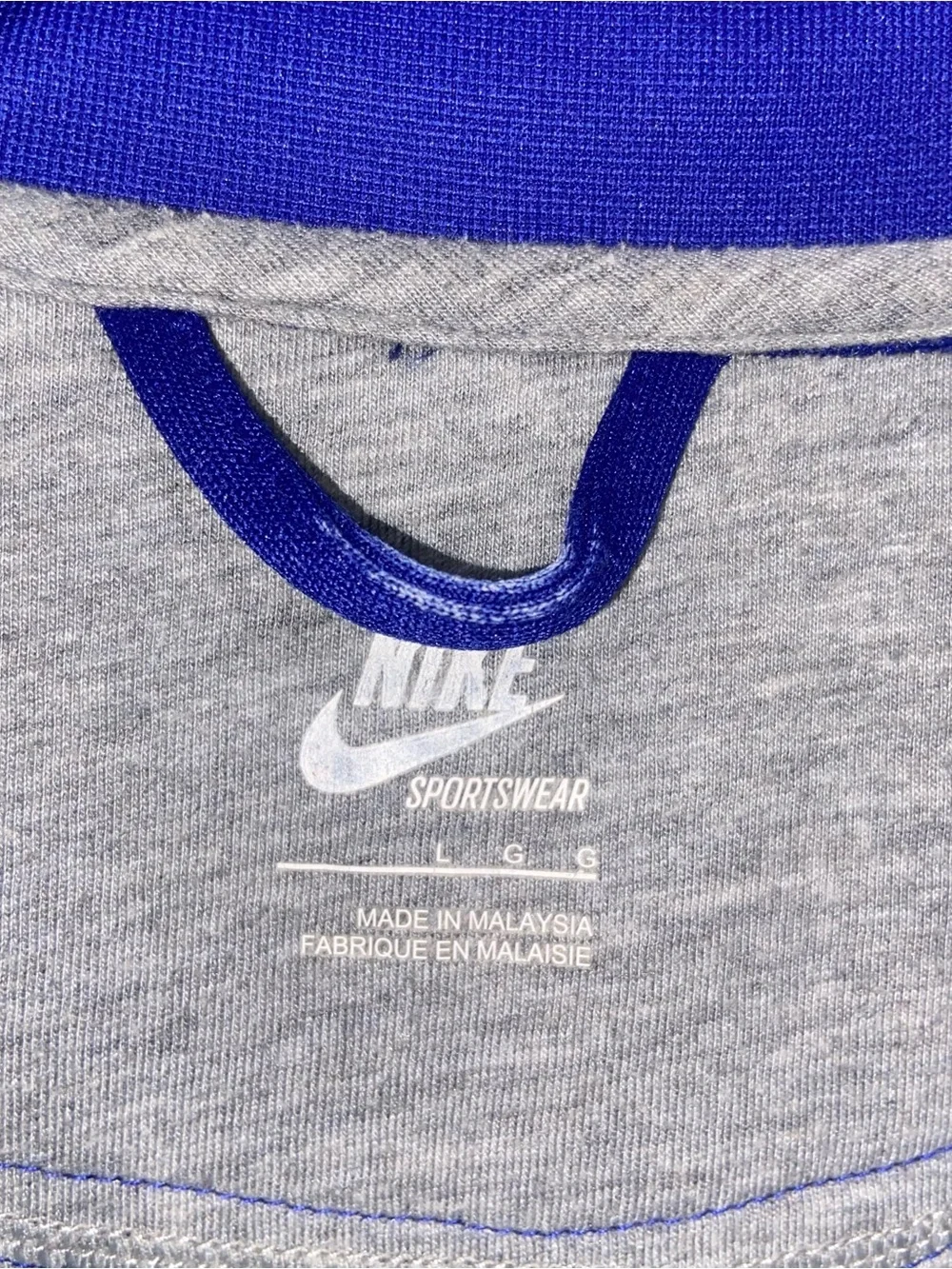 Nike Track Jacket Mens Large RN #56323 CA# 05553 Zip Striped Vtg Y2K Royal Blue